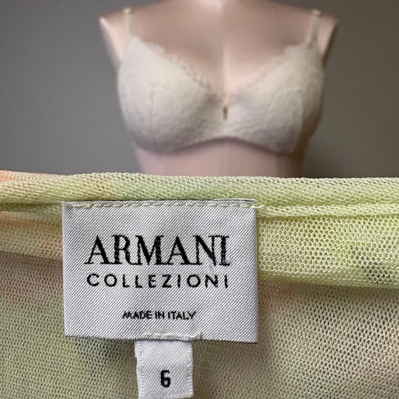 Armani Collezioni Spring Yellow/Green Floral Mesh Tank Top in size 6 - Picture 6 of 6